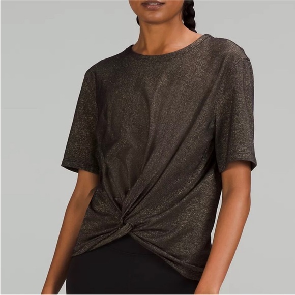 Lululemon Sparkle Crescent Short Sleeve Top Sz 4 - Picture 2 of 12